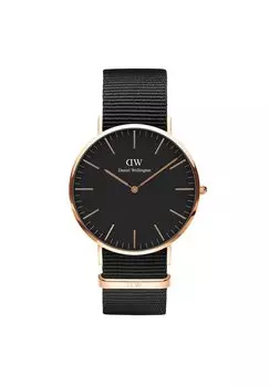 Год импорта Daniel Wellington DW часы классические черные Cornwall 36 мм часы бренд стильные черные кожаные наручные часы для подруги и парня простые чёрный