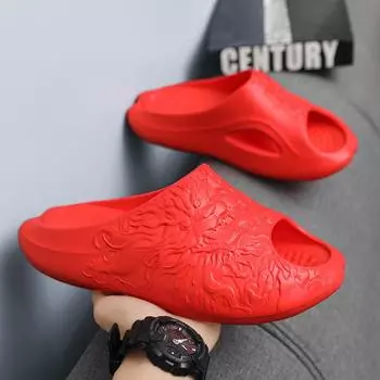 Year of the Dragon limited stepping on shit feeling outer wear couple slippers summer new home indoor non-slip soft bottom bathroom cool slippers 38