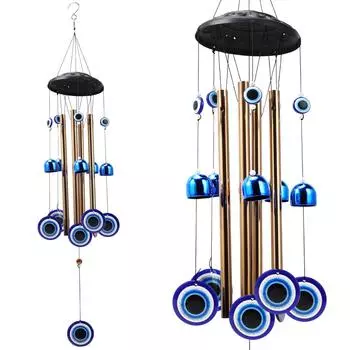 YEBON Blue Evil Eye Amulet Wind Chimes Bells Outdoor Decor, металлические колокольчики Wind Chimes для сада, патио, заднего двора, домашнего декора