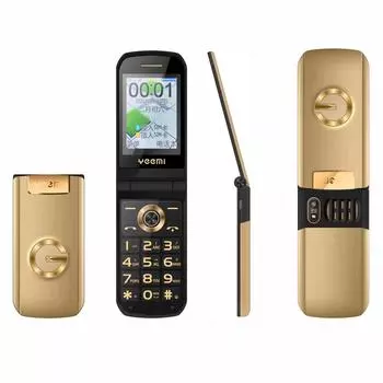 YEEMI G9000 Ультратонкий раскладной телефон с 2,6-дюймовым HD-дисплеем, большой клавиатурой, двумя SIM-картами, голосовым вызовом, вибрацией, набором номера одним нажатием, фонариком, сотовым телефоном Standard чёрный