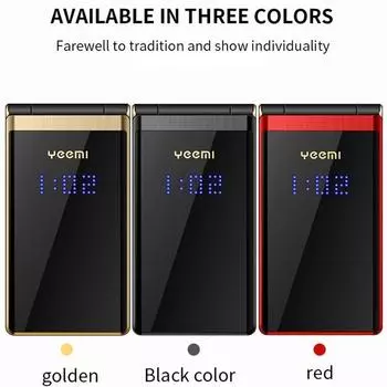 YEEMI M2-C 2G кнопочный телефон 2,84 дюйма двойной экран MTK GSM раскладной мобильный телефон с большими буквами вибрация MP3 Bluetooth сотовый телефон для родителей золотой