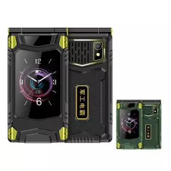 YEEMI M7+ 4G раскладной телефон с экраном 2,8 дюйма, двумя дисплеями, двумя SIM-картами, полнофункциональным сетевым телефоном, камерой 8 Вт, аккумулятором 2300 мАч, функцией воспроизведения видео FM и Bluetooth, мобильный телефон чёрный