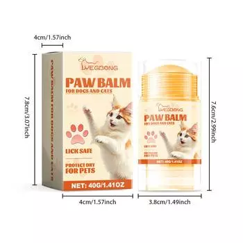 Yegbong Natural Lick Safe Dog Paw Blam Protector, успокаивающее и увлажняющее средство для потрескавшихся, сухих и поврежденных лап 40g
