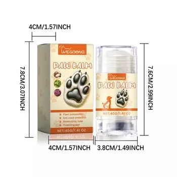 YEGBONG Натуральный бальзам и увлажняющее средство для собачьих лап | Питательное средство для защиты собачьих лап для неровной местности и суровых температур 40g