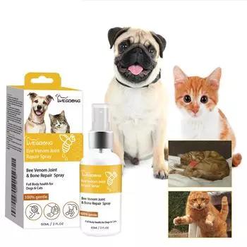 Yegbong Pet Joint Repair Spray для собак, кошек, кошек, облегчение боли в суставах, спрей для ухода за сухожилиями 60ml