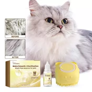 Yegbong Pet Wash Free Essence Костюм для кошек и собак Очистка мягкой шерсти Обеззараживание Дезодорация и сохранение аромата Уход за химчисткой 20ml set