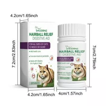 Yegbong Psyllium для собак, комплекс для улучшения здоровья кишечника вашего питомца, стимуляции здорового пищеварения, поддержки нормальной функции кишечника 80pcs