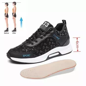 Yeinshaars Мужская обувь для увеличения роста Обувь для мужчин Скрытая танкетка Стелька 6 см Водонепроницаемые мягкие кроссовки Мужская обувь 39