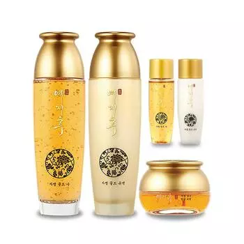 Yejihu Jamyeong Gold 3-Piece Set Women s Skincare Basic Cosmetics Set Wrinkle Improvement Cosmetics Gift Set, 1 Set