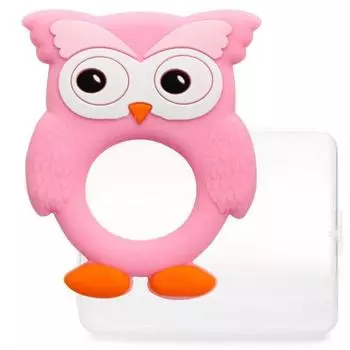 Yekko Mom Animal Friends Силиконовая сова для прорезывания зубов, насадка, сова (розовый), 1 шт., корейские детские товары