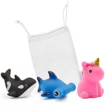 Yekko Mom LED Bath Water Play Toy Friends 3 типа + Net F Set, корейские игрушки для ванны