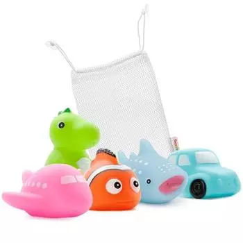 Yekko Mom светодиодная игрушка для ванны с водой, друзья, 5 типов + сетчатый набор, корейские детские игрушки