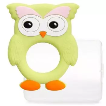 Yekkomam Animal Friends Силиконовая сова для прорезывания зубов, насадка, сова (зеленый), 1 шт., корейские детские товары