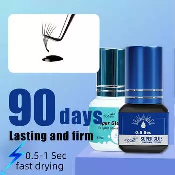 Клей для наращивания ресниц Yelix, быстросохнущий, 0,5–1 сек., клей для отдельных ресниц, чувствительный глаз, черный/прозрачный клей для наращивания ресниц
