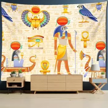 Желтый Древний Египетский Гобелен Настенный Гобелен Таинственный Абстрактный Тапиз Хиппи Искусство Домашний Декор Фон Ткань 95x70cm