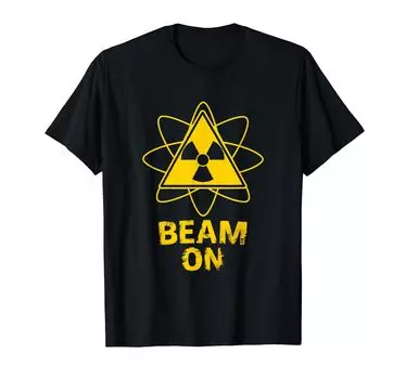 Yellow Atom Beam Design Science Enthusiast T-Shirt чёрный