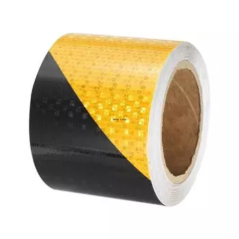 Yellow Black Twill Car Reflective Stickers 10cm*5M Strong Reflection Wateroroof Adhesive Safety Warning Reflector Tape For Truck