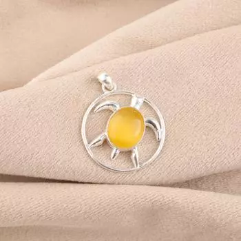 Yellow Cat s Eye Gemstone 925 Sterling Silver Jewelry Handmade Stylish Pendant CP-2-41