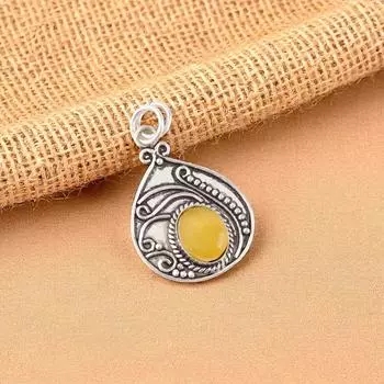 Yellow Cat s Eye Gemstone 925 Sterling Silver Jewelry Handcrafted Pendant 1.45 PP-27-35