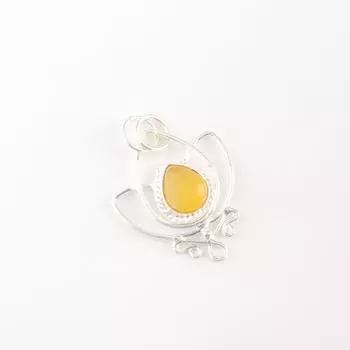Yellow Cat s Eye Gemstone 925 Sterling Silver Jewelry Handmade Designer Pendant PP-38-44