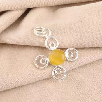 Yellow Cat s Eye Gemstone 925 Sterling Silver Jewelry Handmade Pendant For Girls PP-41-48