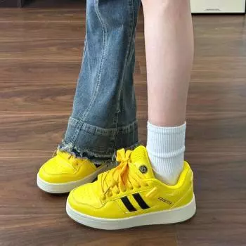 Yellow chubby bread shoes women s new summer versatile casual sports skateboard shoes Guochao 35
