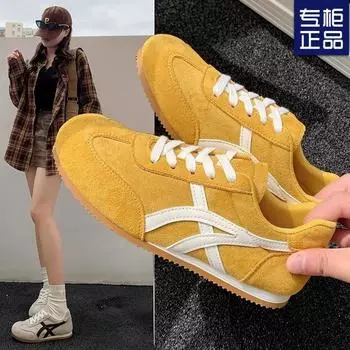 Yellow Dexun shoes women s shoes 2025 spring and summer new popular lightweight retro Forrest Gump shoes versatile sports and leisure board shoes 35 жёлтый