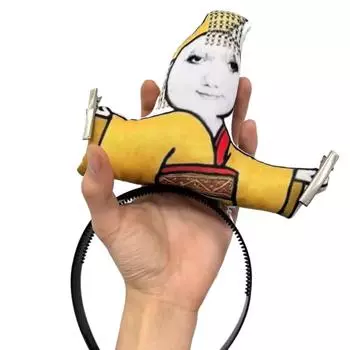 Yellow Emperor Headband Hair Band Funny Hair Band With Hair Clip Bangs Pull Hair Tie Cartoon Hair Band One Size жёлтый