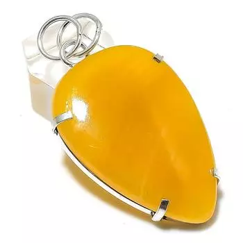 Yellow Septarian Gemstone 925 Sterling Silver Jewelry Pendant 2.29 z6v01