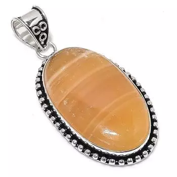 Yellow Septarian Gemstone Handmade 925 Sterling Silver Pendant 2.60 s0r82