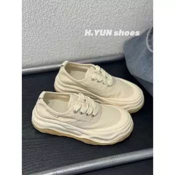 Yellow shoes women s tide versatile niche new summer thin mesh breathable thick baseplate shoes 35 бежевый