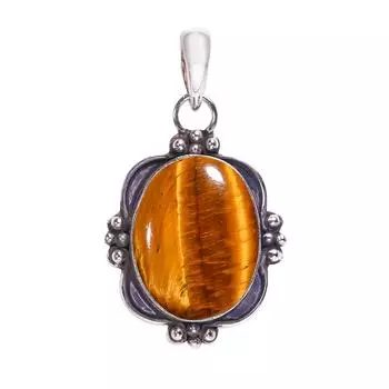 Yellow Tiger Eye - South Africa 925 Sterling Silver Pendant V8190, Yellow Pendant, Oval Pendant, Valentin s Day Gift, Gift For Her, Birthday Gift, Han