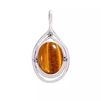 Yellow Tiger Eye - South Africa 925 Sterling Silver Pendant V8255, Yellow Pendant, Oval Pendant, Valentin s Day Gift, Gift For Her, Birthday Gift, Han