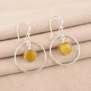 Yellow Tiger s Eye Gemstone 925 Sterling Silver Jewelry Handmade Earrings 1.60 EE-5-47