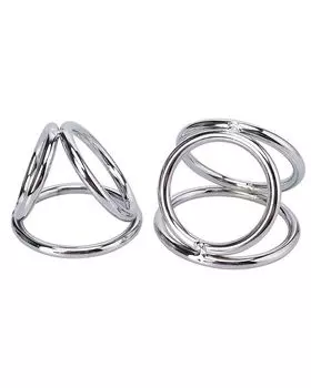 Yemax Cock Ring Penis Ring 2 Piece Set Manganese Steel Triple Ring Cock Ring Penis Ring Glance Ring Penis Ring Waterproof Penis Ring Adult Goods Penis