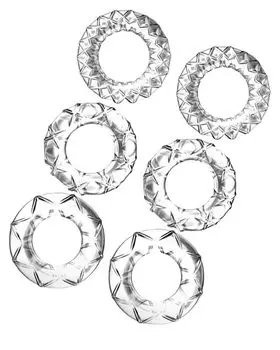 Yemax Cock Ring Penis Ring 6 Piece Set Penis Ring Cock Transparent TPR Material Penis Ring Cock Ring Small Size Penis Ring Flexible Elastic Penis Sack