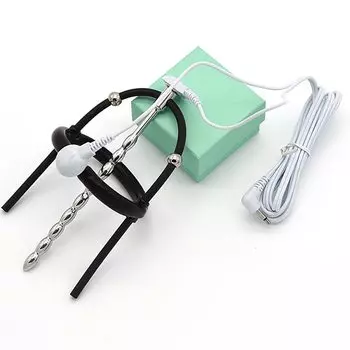 Yemax Уретральный плаг и кольцо для пениса, интегрированные с проволочным кольцом для пениса, силиконовые с металлическим стальным шариком, уретральный плаг, металлические съемные игрушки для взрослых для