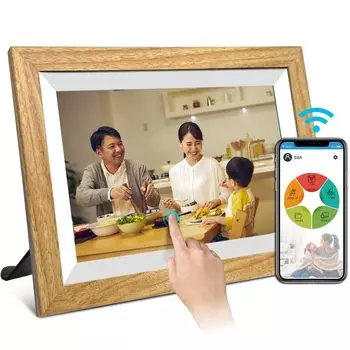 YENOCK Digital Photo Frame inch IPS 1280 x 800 Multifunctional WiFi 32GB Storage Motion Sensor Touch Screen Music Video Transfer Remote Calendar