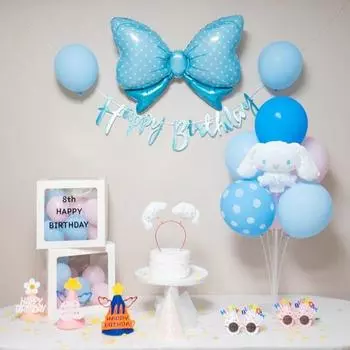 Yeonji Market Cinnamoroll Sanrio, набор для вечеринки с воздушными шарами на день рождения, синий практичный набор, популярные корейские игрушки