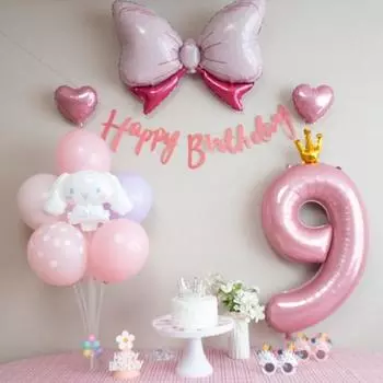 Yeonji Market Kuromi My Melody Kitty Cinnamoroll Sanrio Набор воздушных шаров на день рождения, Розовый набор Cinnamoroll 9