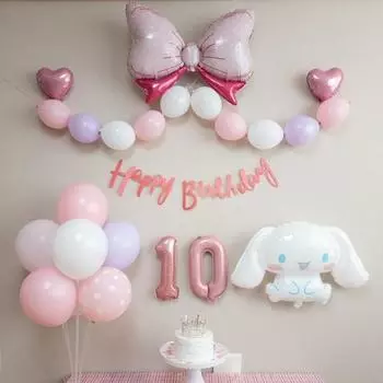 Yeonji Market Sanrio My Melody Balloon Kuromi Cinnamoroll Набор для дня рождения, Cinnamoroll A Set 10