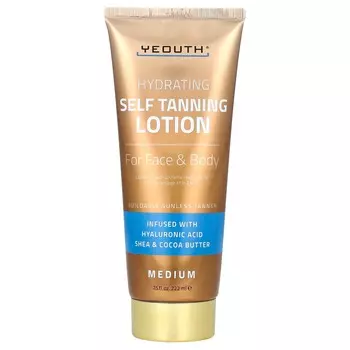YEOUTH, лосьон для автозагара, для лица и тела, средний, 7,5 жидких унций (222 мл)