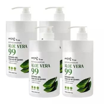 Yes Mom Aloe Vera 99 Успокаивающий гель 1000 мл [Большая емкость 1000 мл], 4 шт, 1 л