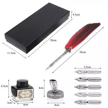 Ручка для гусиного пера Yesoa Vintage Feather Pen¬ Набор каллиграфических ручек для письма с пером 1 set