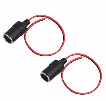 YFFSFDC Автомобильное зарядное устройство Мощность прикуривателя Кабель-разъем Набор из (Черный, 2)