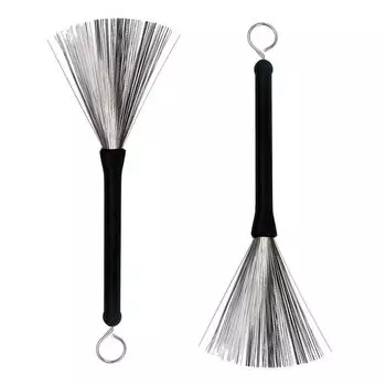 YFFSFDC Барабанная щетка Металлическая щетка Барабанная палочка Щетка для барабана Телескопическая Регулируемая для Любителей Музыки Профессионалов Начинающих Студентов Взрослых (2 куска)