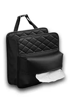 YFFSFDC Car Seatback Trash Tissue Large Storage Bag for Back Easy Small Item Universal Car Organizer Pocket, Can, Box, Capacity, Multi-Function Seats, чёрный