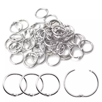YFFSFDC Card Ring 100 шт. Внутренний диаметр 30 мм Вкладыш Лист Кольцо Железное Кольцо Серебряный Тон Металл