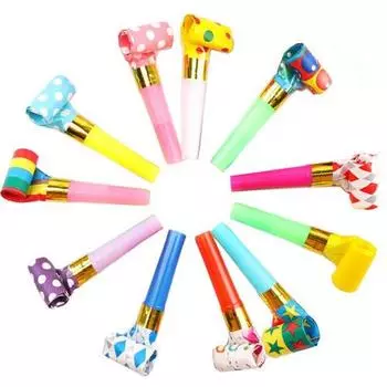 YFFSFDC Colorful Cheering Whistle Party Event Toys Children s Toys Birthday Blowback Party Props Set of 10 (Random Pattern)