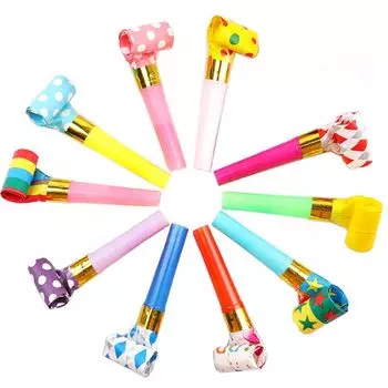 YFFSFDC Цветной свисток с приветственным звуком. 11 см Игрушки для вечеринок s Toys Blowback Party Requis Set of 10 (Случайный цвет)